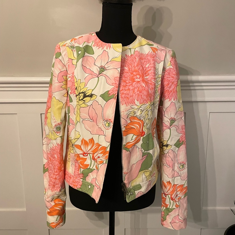 Burberry floral moto jacket